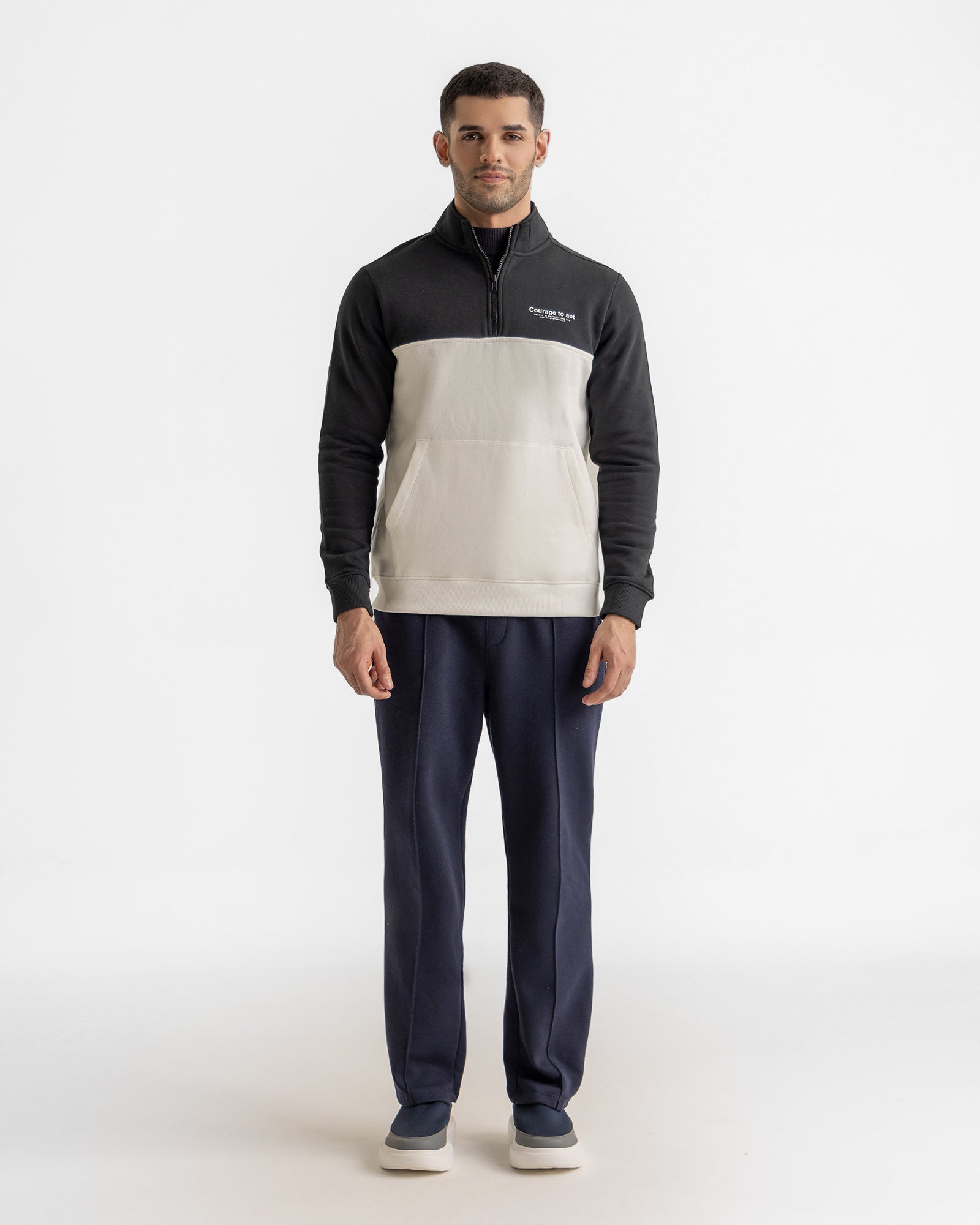 Men Basic Zip-Up Upper