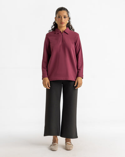 Women Basic Zip-Up Upper