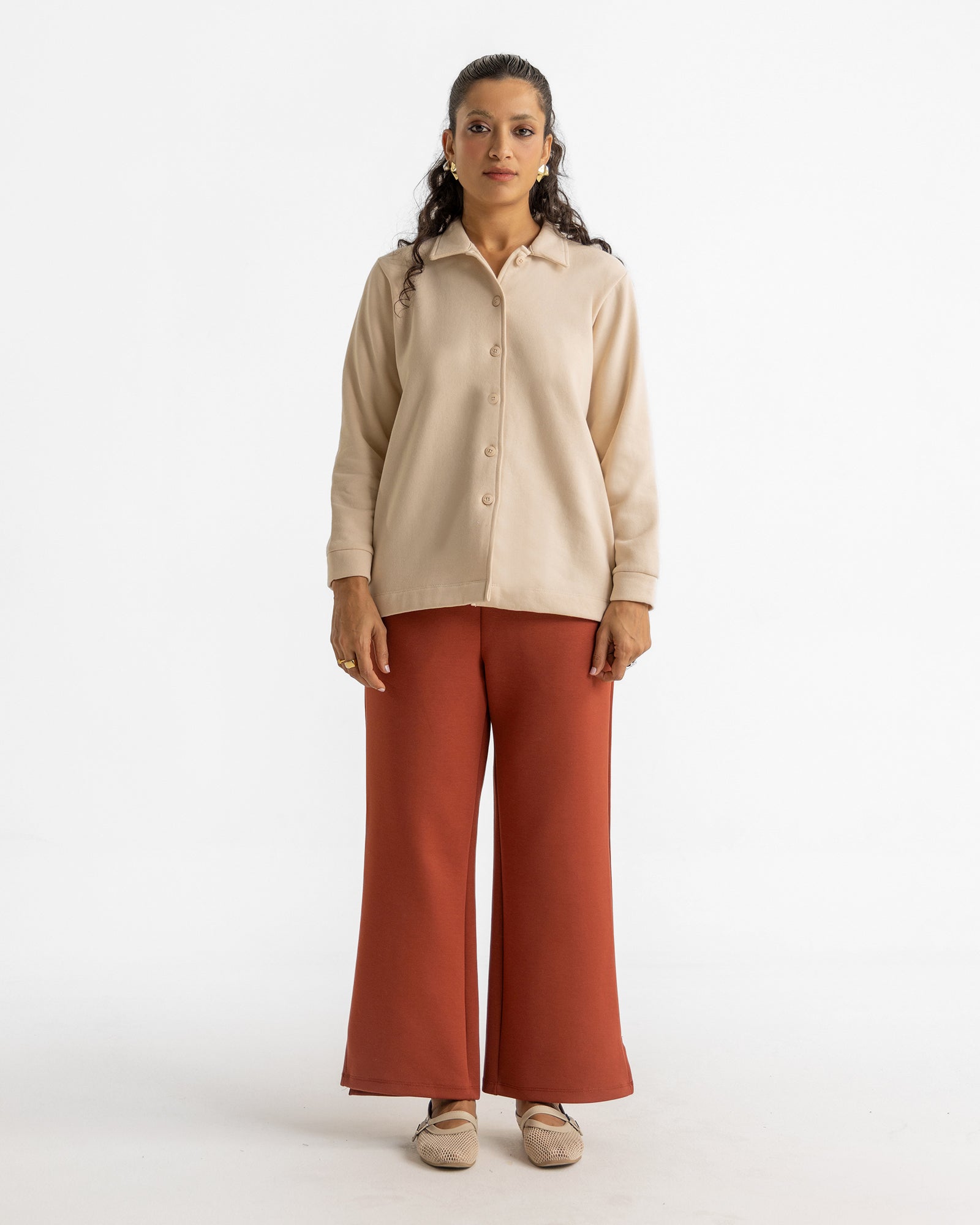 Women Basic Buttton Down Upper