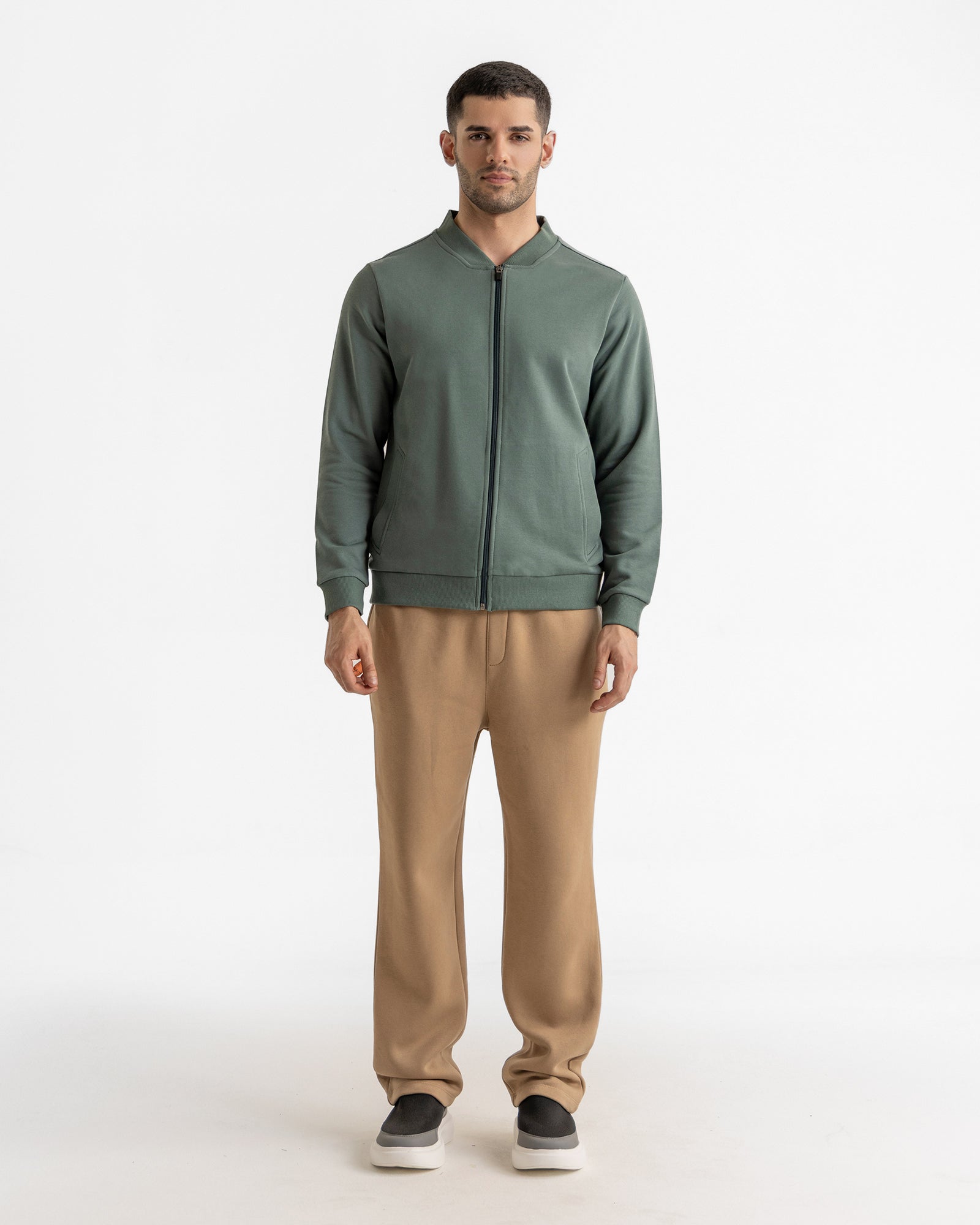 Men Basic Zip-Up Upper