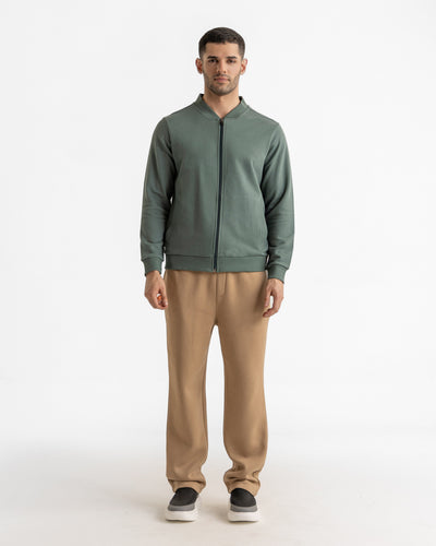 Men Basic Zip-Up Upper