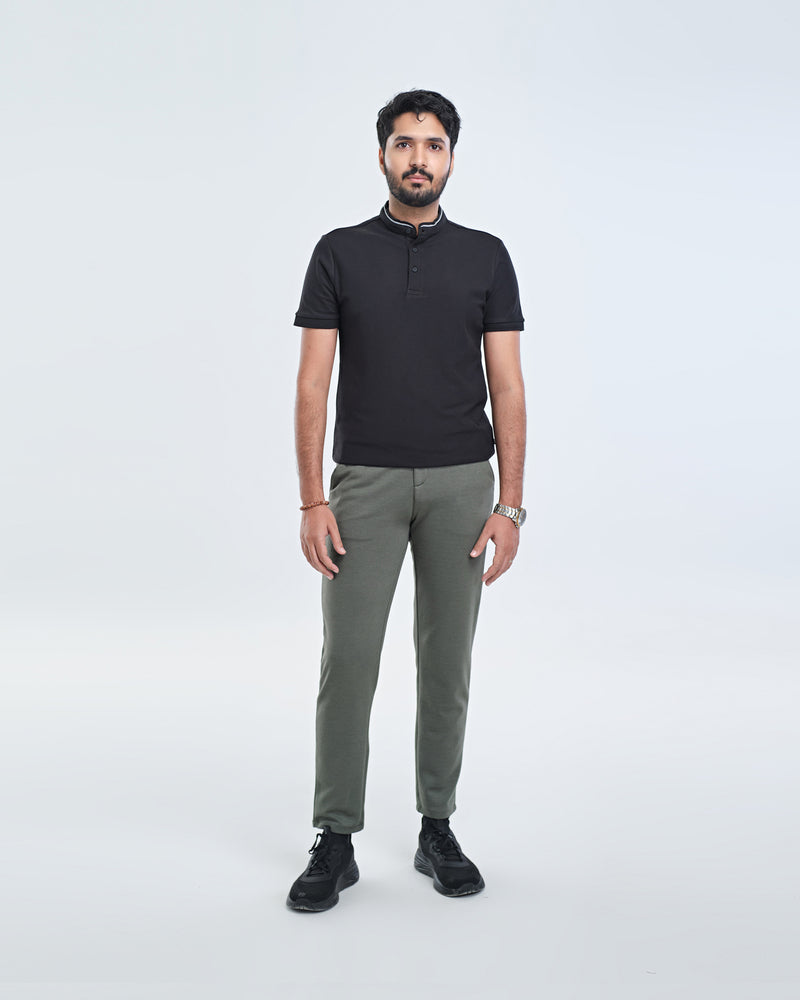 Men Ban Collar Polo Tee - Engine - Buy Now