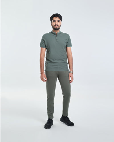 Men Ban Collar Polo Tee