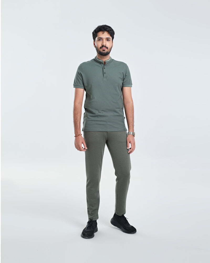 Men Ban Collar Polo Tee - Engine - Buy Now