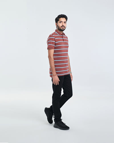 Men Yarn Dyed Polo Tee