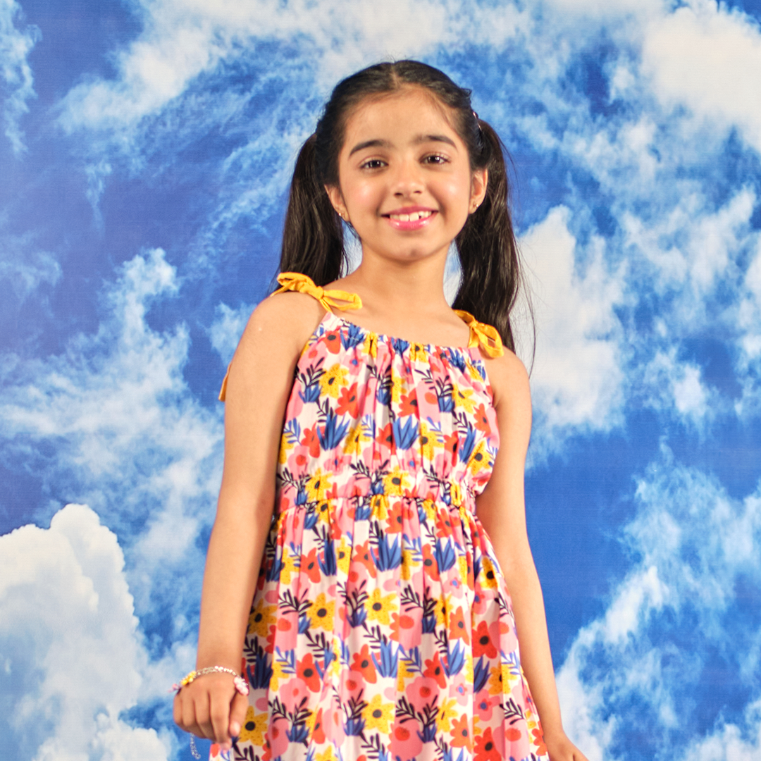 Buy BAB Girls Kids Western Style Knee Length Dress (Light Peach, 6-7 Years)  at Amazon.in