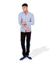 Men Narrow Striped Casual Shirt