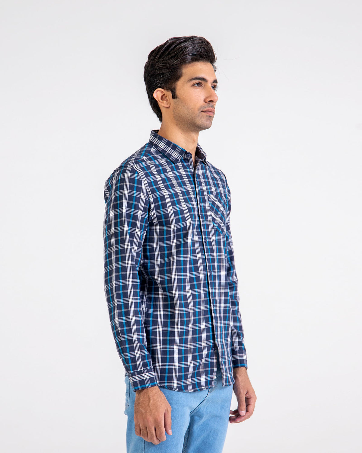 Men Yarn Dyed Casual Check Shirt - Engine - Buy Now