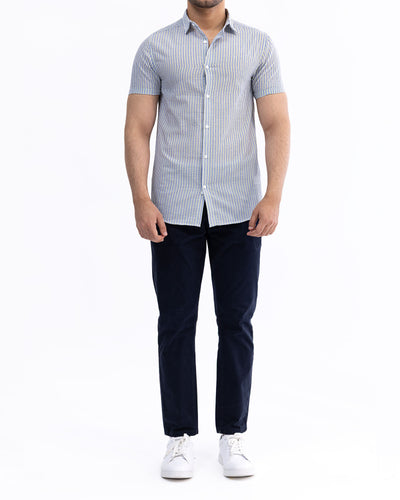 Men Casual Shirt - Seer Sucker