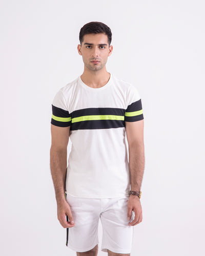 Men Contrast Panel Knit Suit