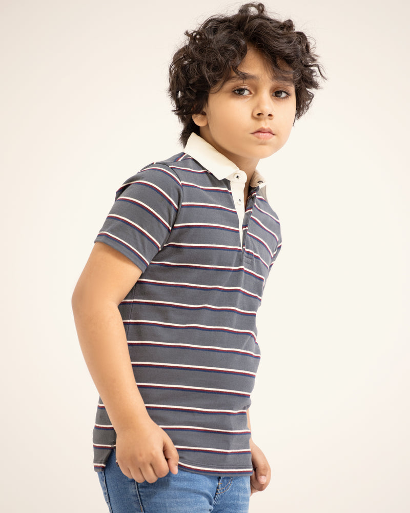 Boys Striped Polo Tee - Engine - Buy Now