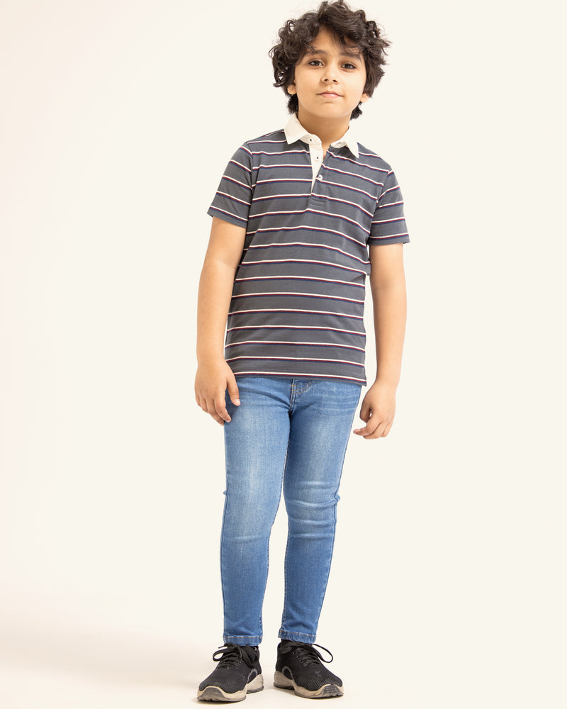 Boys Striped Polo Tee - Engine - Buy Now