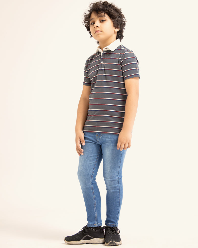 Boys Striped Polo Tee - Engine - Buy Now