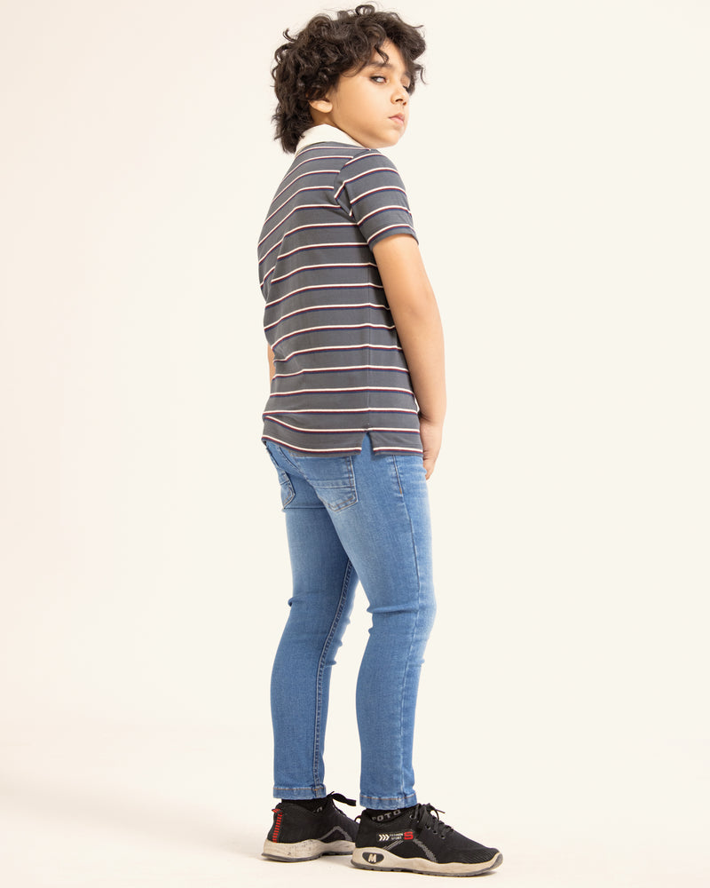 Boys Striped Polo Tee - Engine - Buy Now