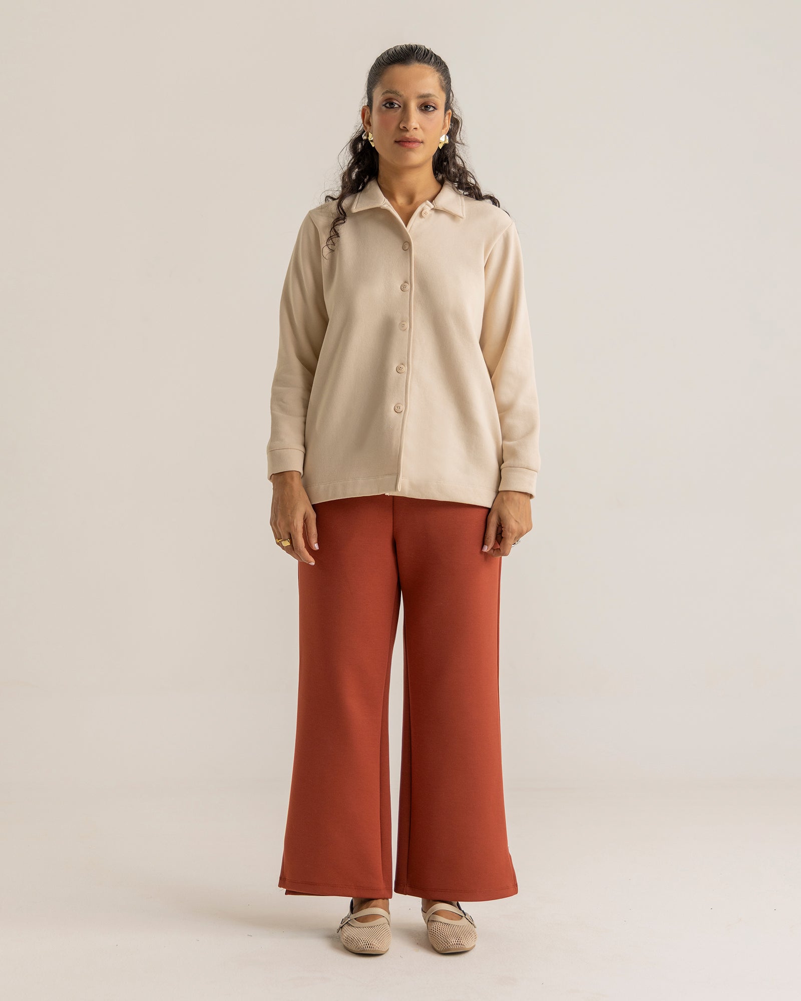 Women Basic Buttton Down Upper