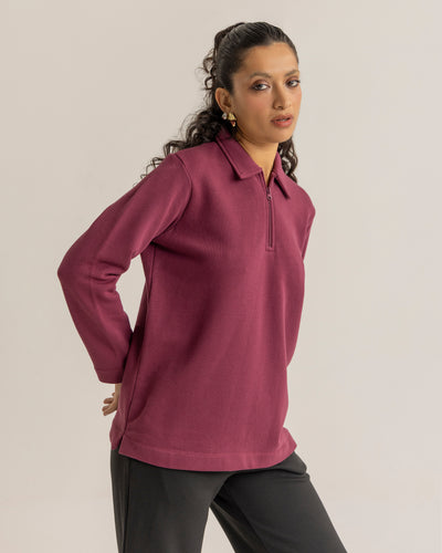 Women Basic Zip-Up Upper