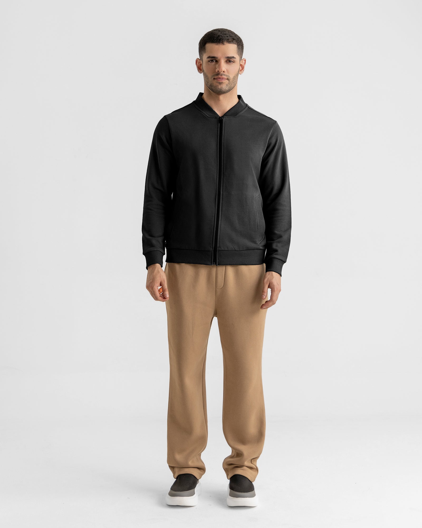 Men Basic Zip-Up Upper