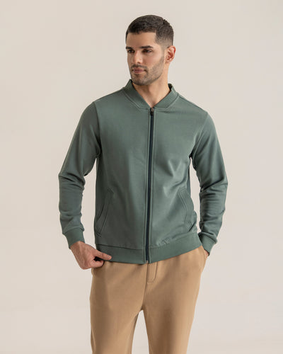 Men Basic Zip-Up Upper