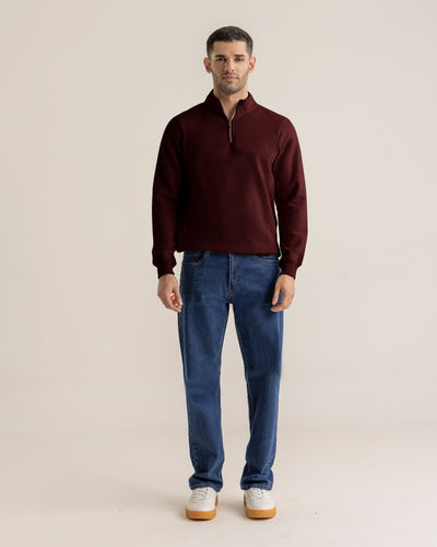 Men Basic Zip-Up Upper