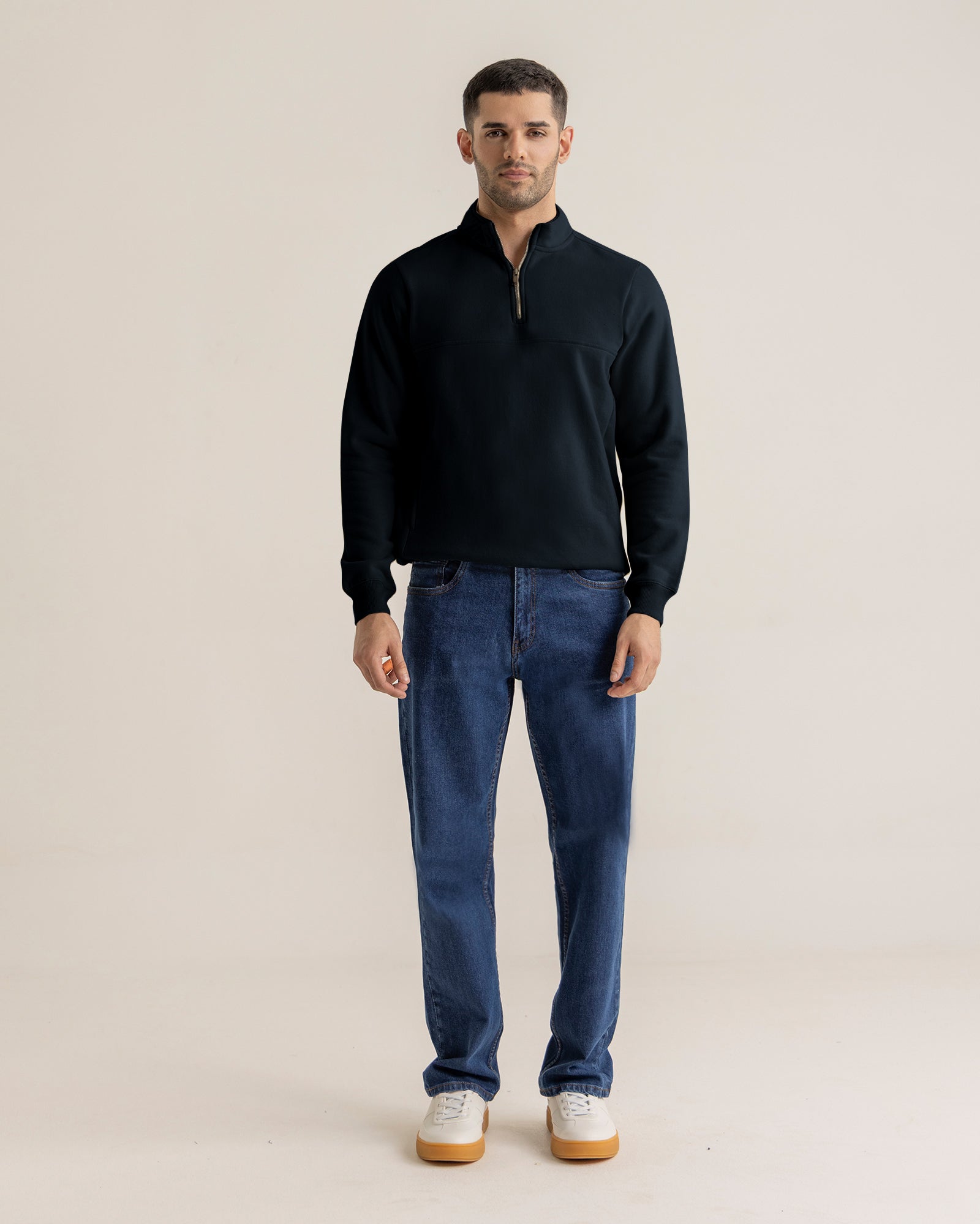 Men Basic Zip-Up Upper