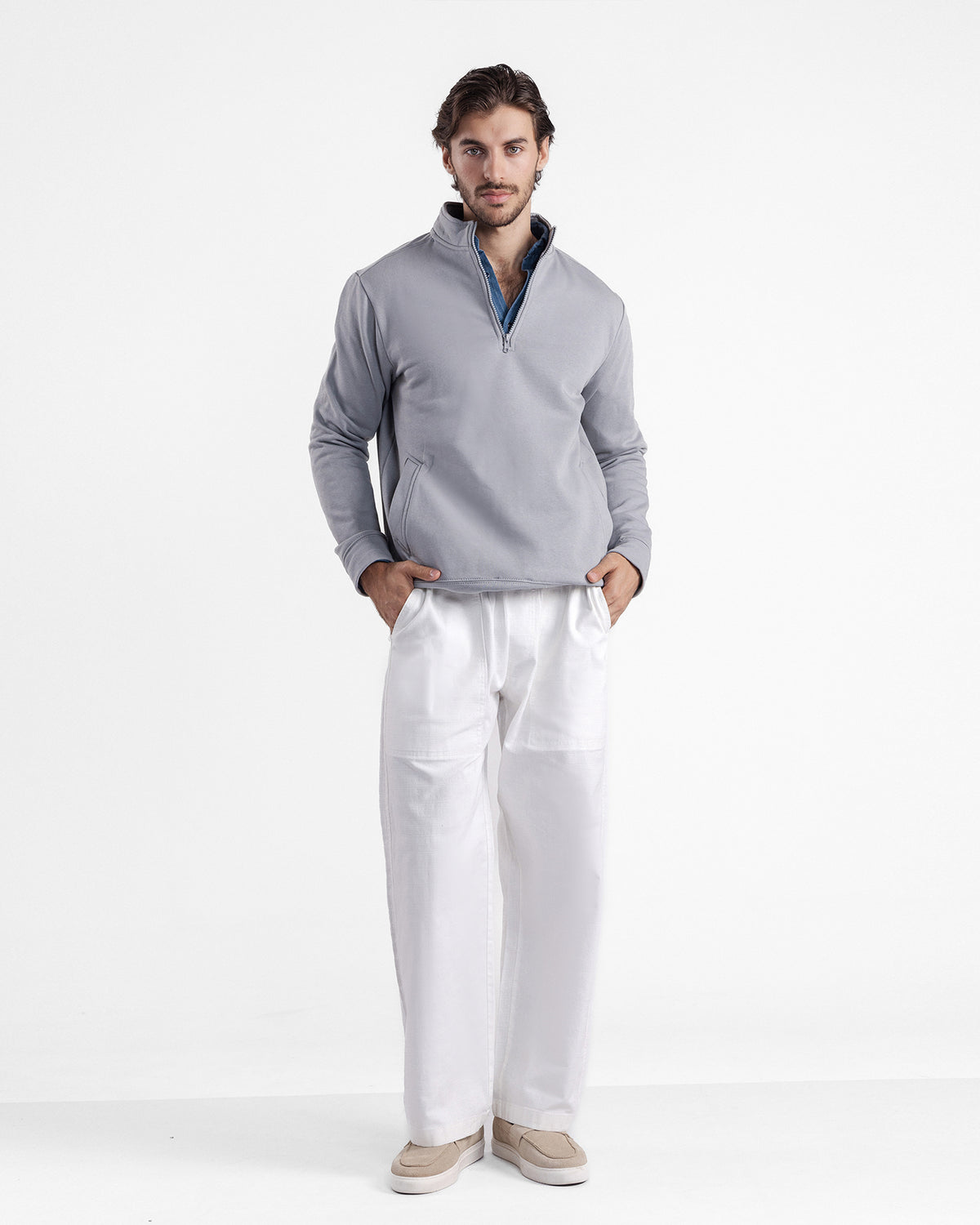 Men Quarter Zip Hoodie