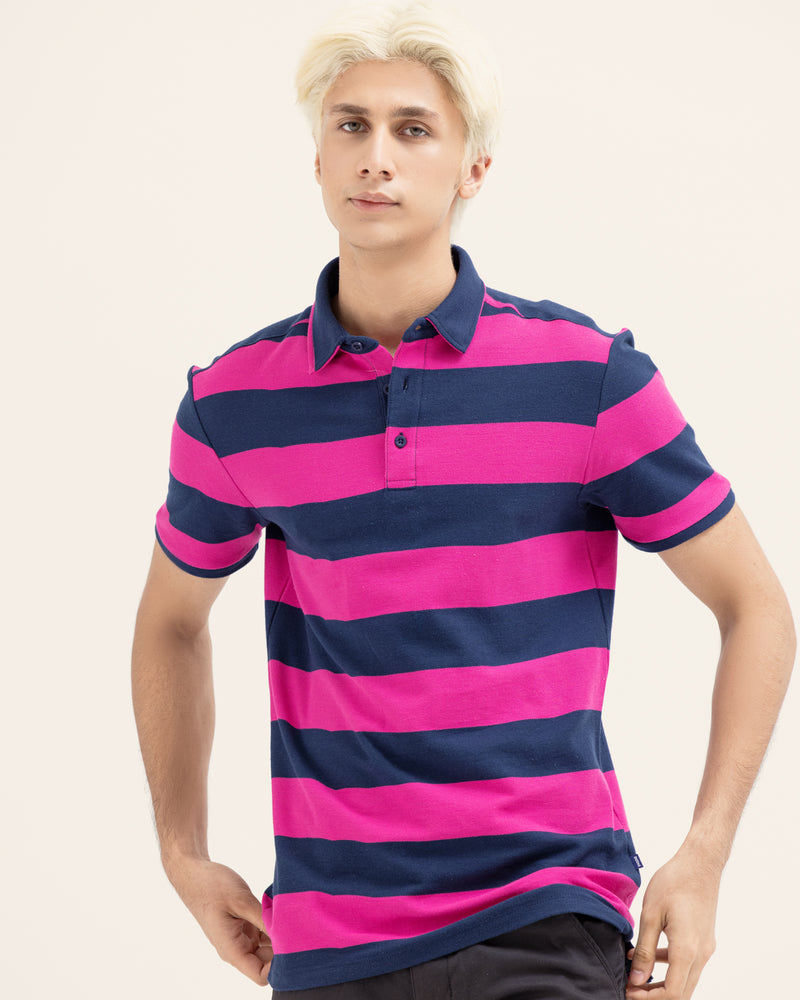 Men Striped Polo Tee - Engine - Buy Now