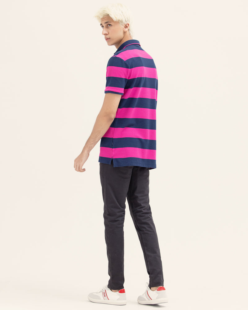 Men Striped Polo Tee - Engine - Buy Now