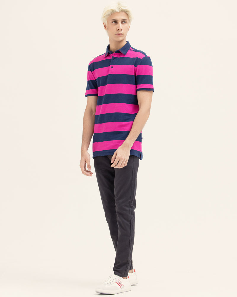 Men Striped Polo Tee - Engine - Buy Now