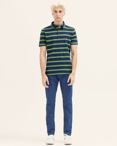 Men Striped Polo Tee