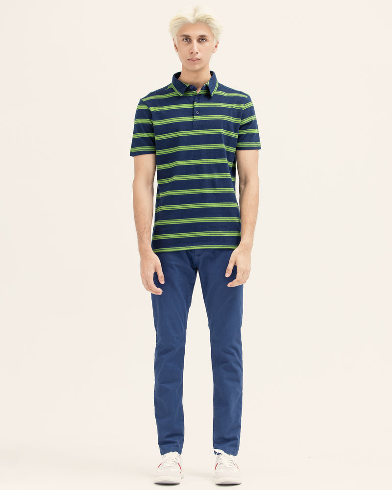 Men Striped Polo Tee - Engine - Buy Now