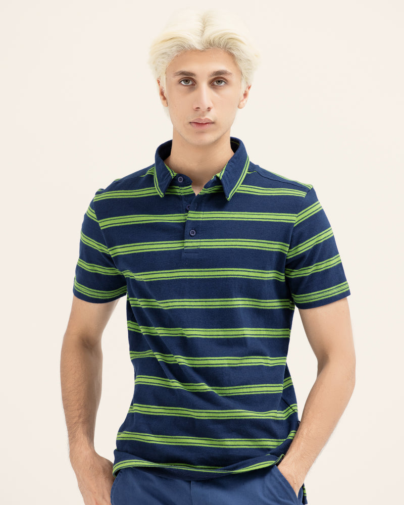 Men Striped Polo Tee - Engine - Buy Now