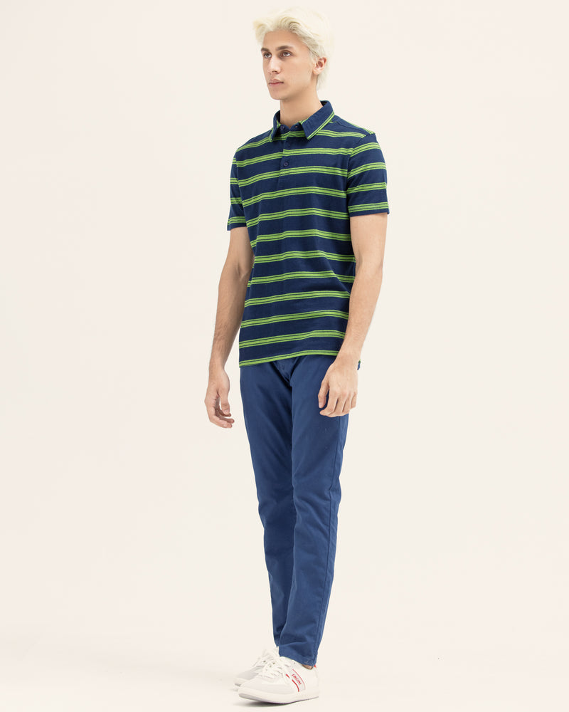 Men Striped Polo Tee - Engine - Buy Now