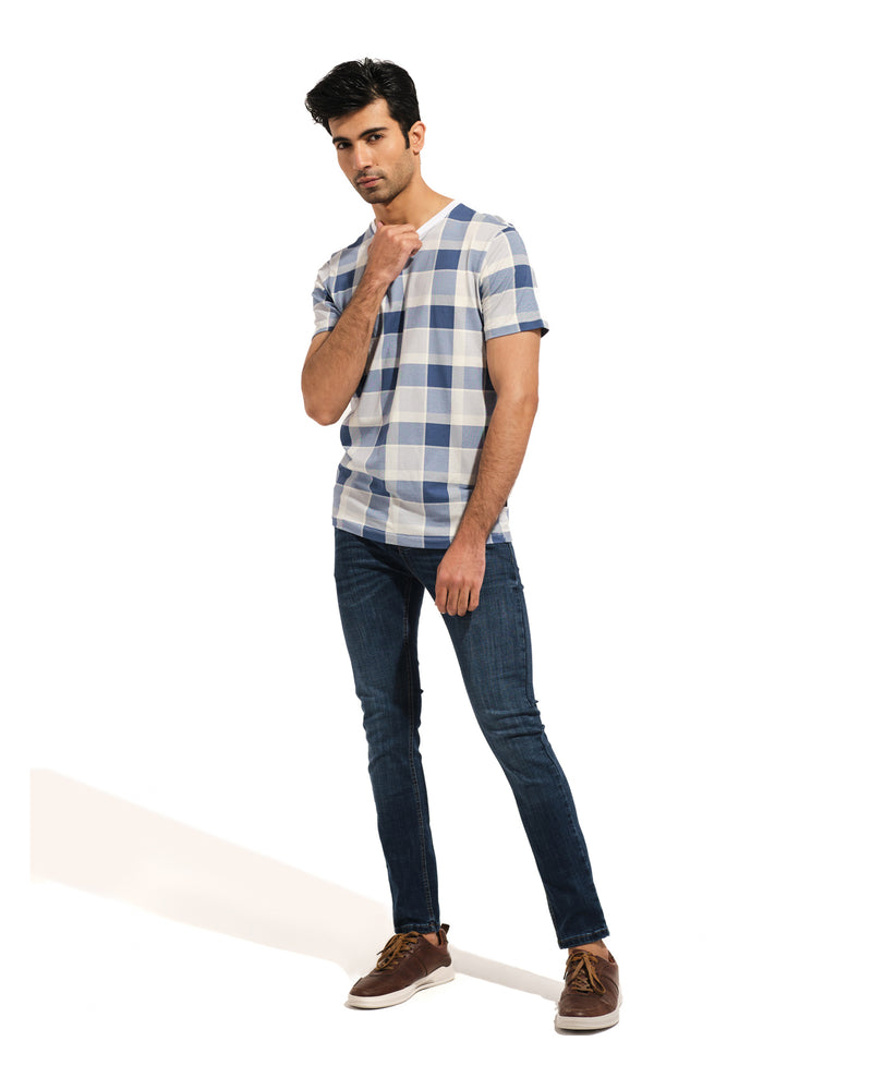 Men Check T Shirt - Engine - Buy Now