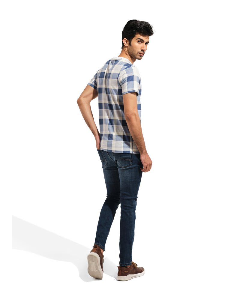 Men Check T Shirt - Engine - Buy Now
