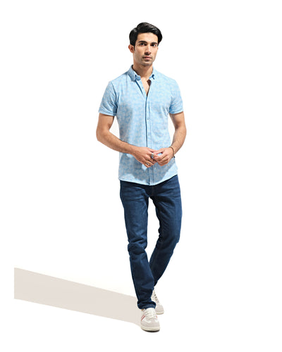Men Printed Button Down