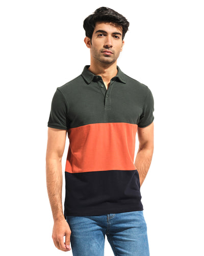 Men Panel Polo Tee