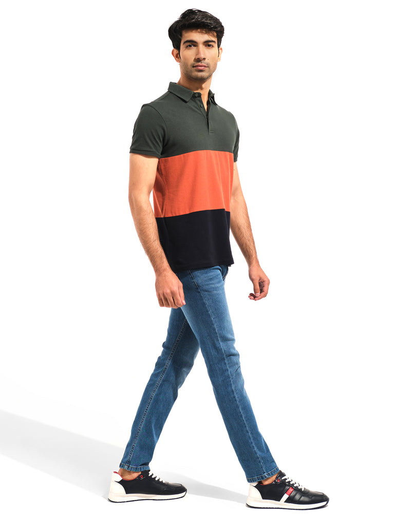 Men Panel Polo Tee - Engine - Buy Now