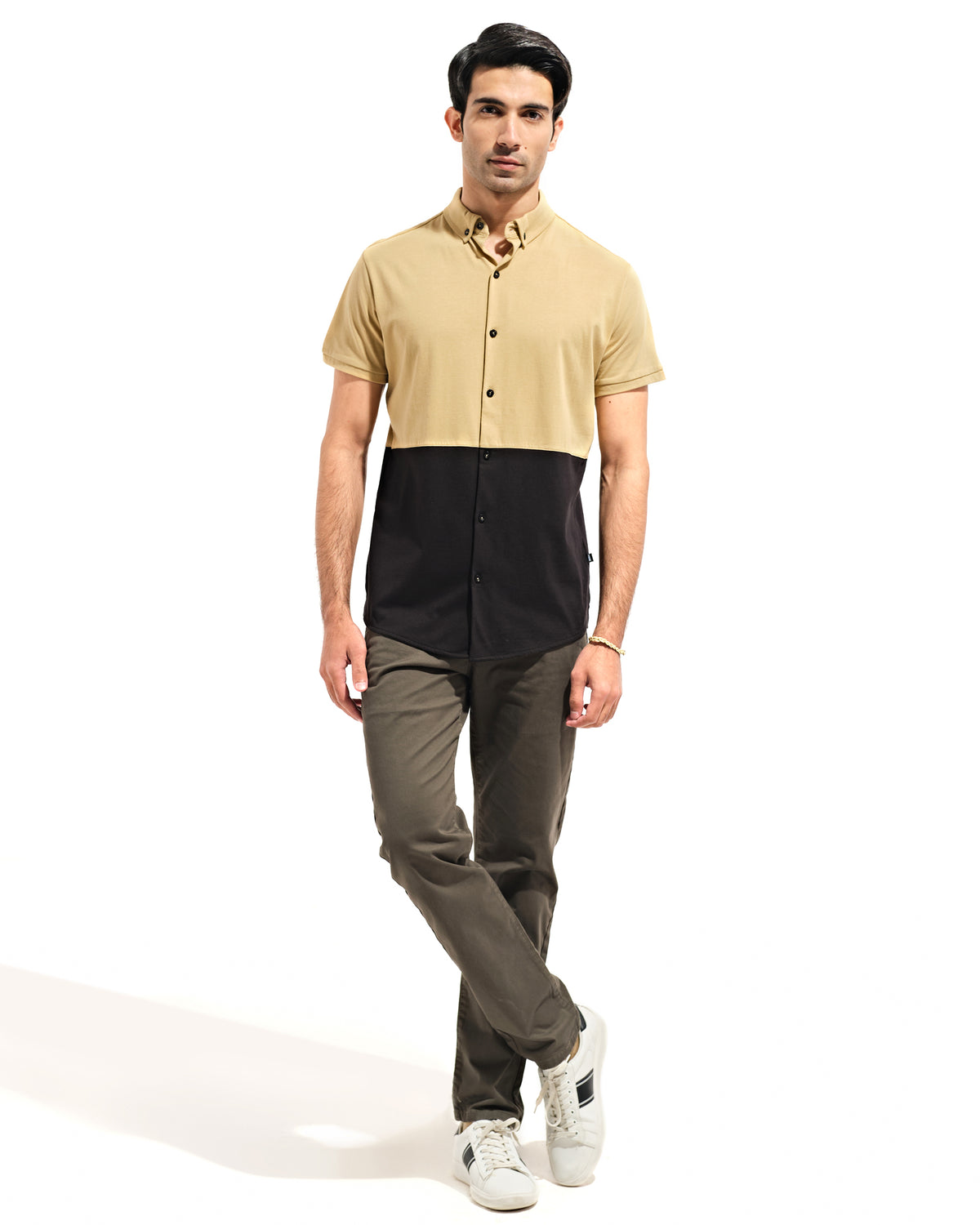 Men Color Block Button Down - Engine - Buy Now