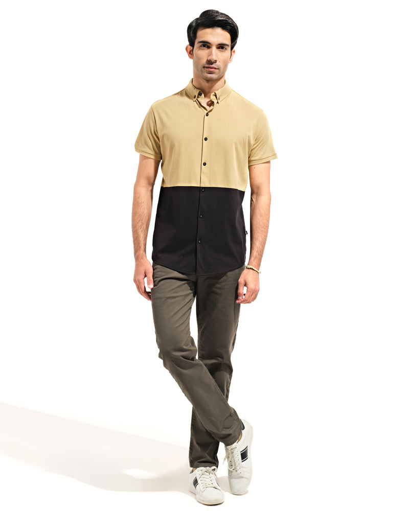 Men Color Block Button Down - Engine - Buy Now
