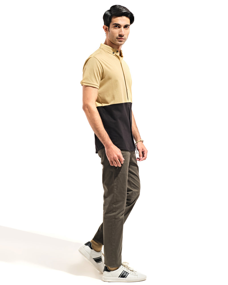 Men Color Block Button Down - Engine - Buy Now