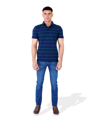 Men Yarn Dyed Polo Tee