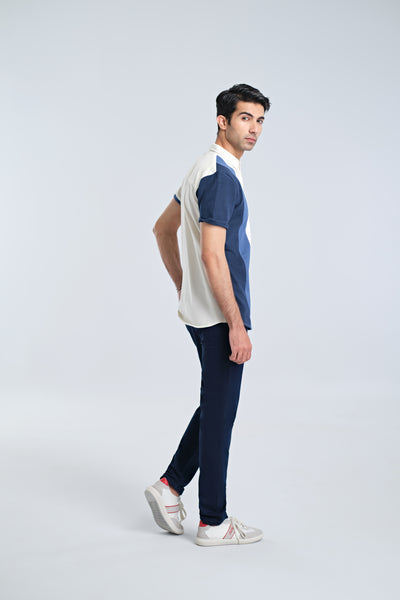 Men S/S Panel Tee Button Down