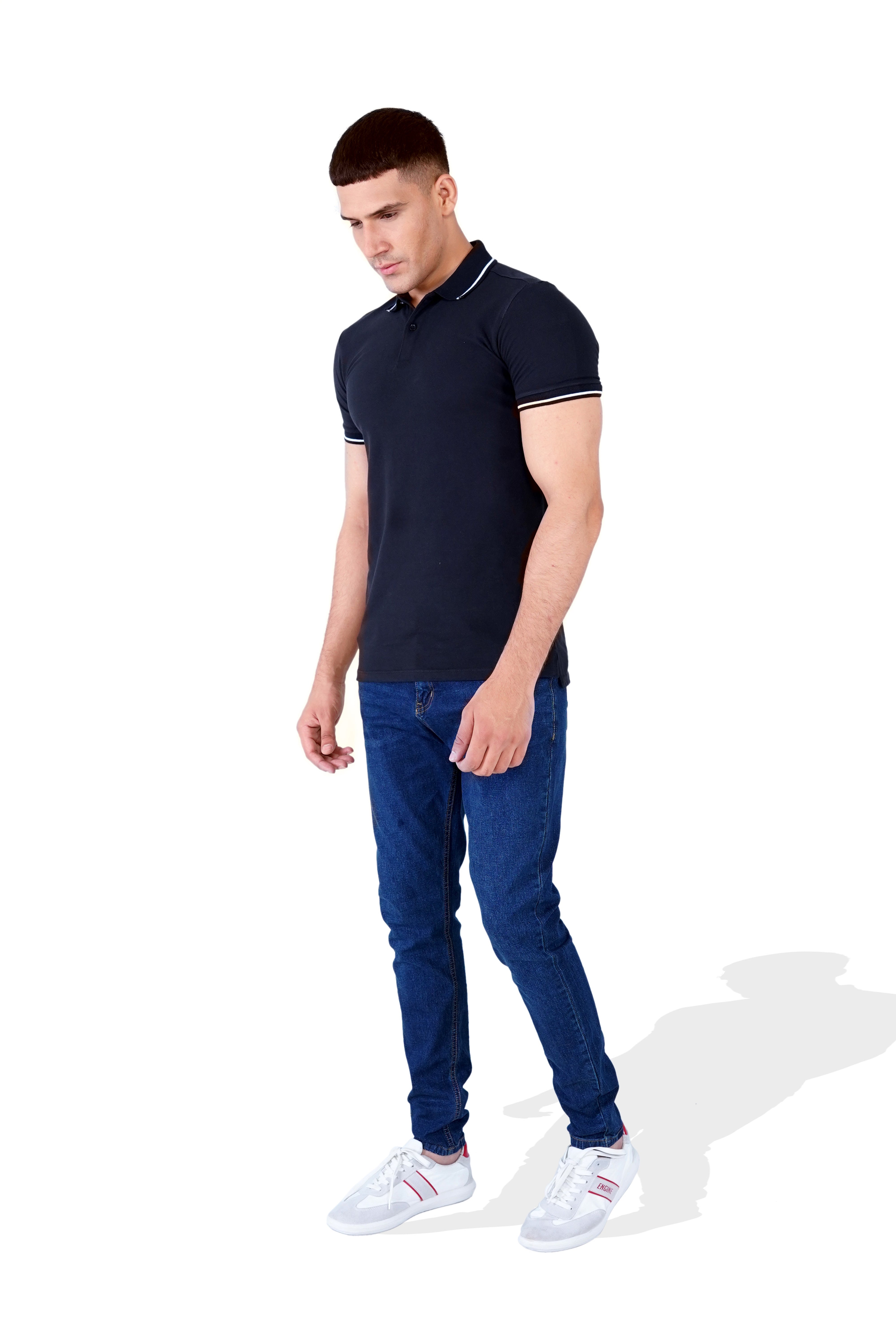 Men Solid Polo Tee - Engine - Buy Now