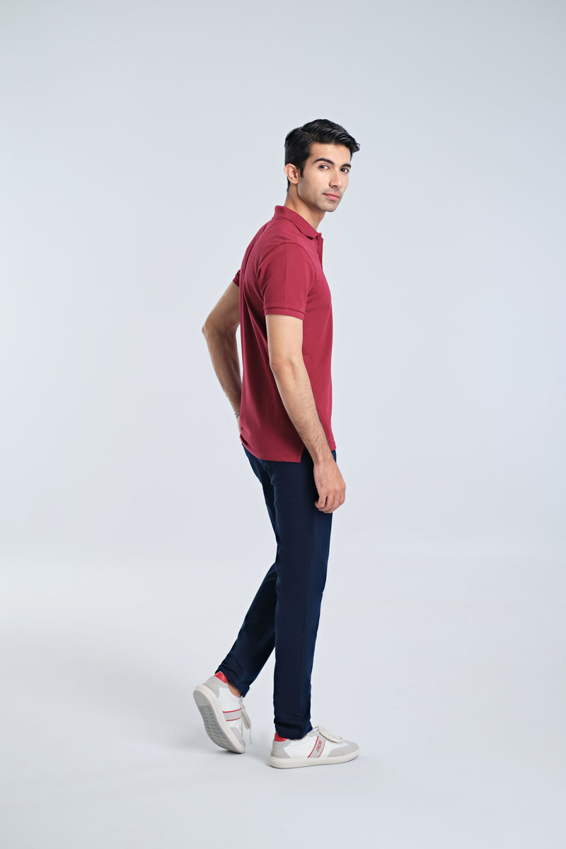 Men Solid Polo Tee - Engine - Buy Now