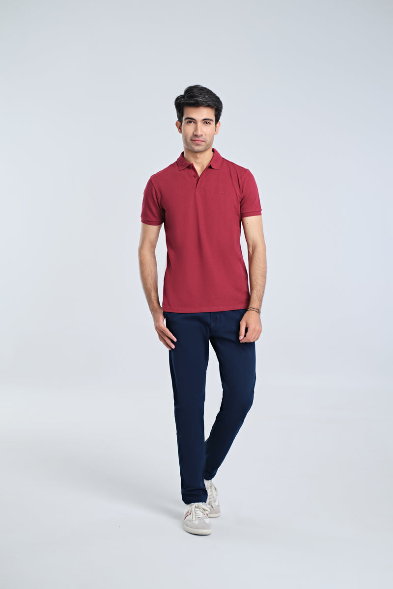 Men Solid Polo Tee - Engine - Buy Now