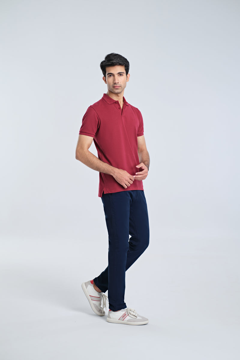 Men Solid Polo Tee - Engine - Buy Now