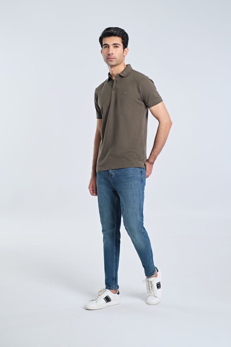 Men Solid Polo Tee - Engine - Buy Now