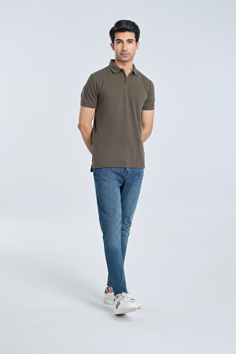 Men Solid Polo Tee - Engine - Buy Now