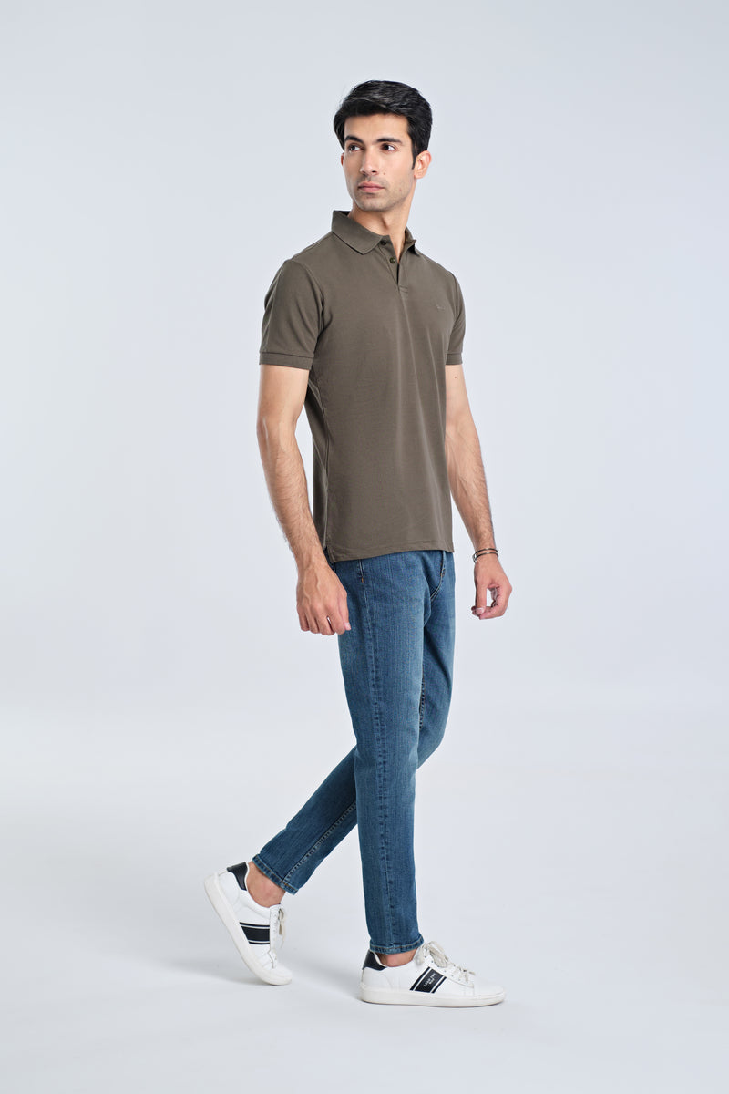 Men Solid Polo Tee - Engine - Buy Now