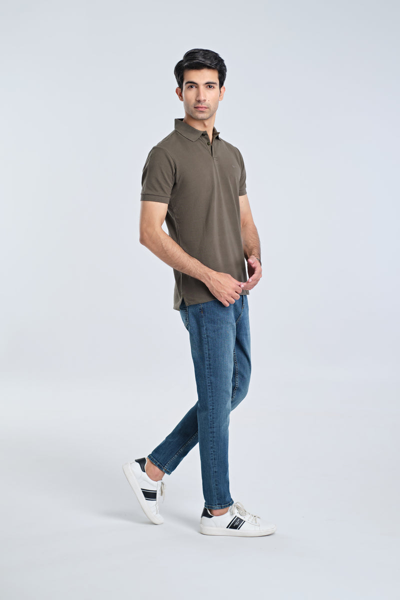 Men Solid Polo Tee - Engine - Buy Now